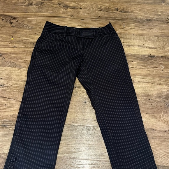 The Limited Pants - The Limited Drew Fit Bermuda Shorts – Navy Pinstripe, Size 0